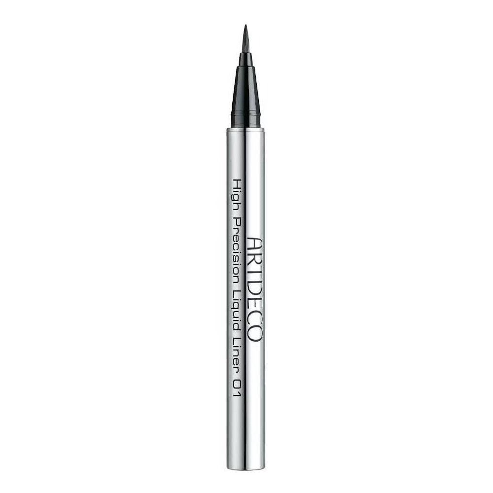 Zilverkleurige eyeliner met zwarte punt. Opschrift: ARTDECO High Precision Liquid Liner 01.