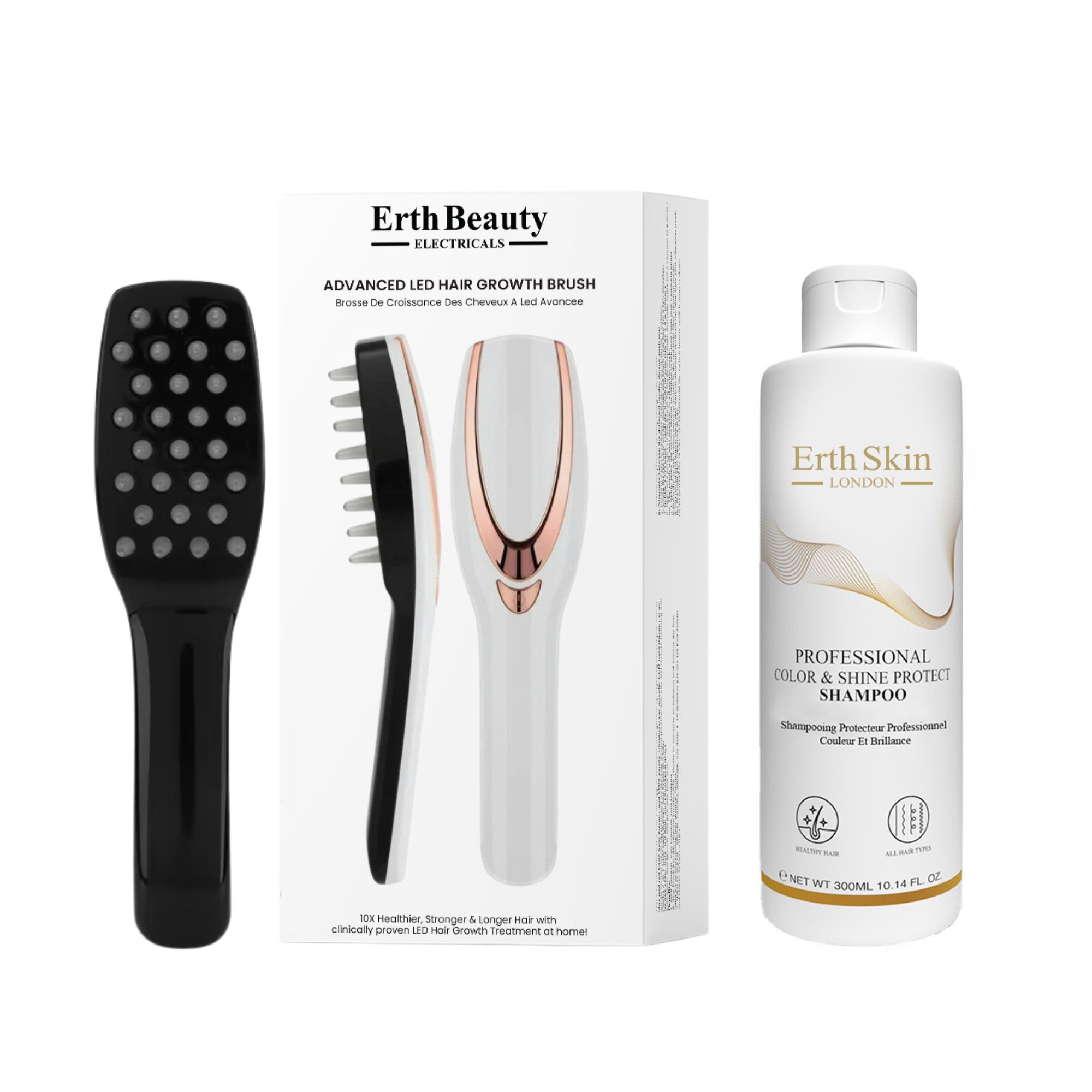 ErthSkin London LED Haargroeiborstel Duo Kleurbescherming Shampoo