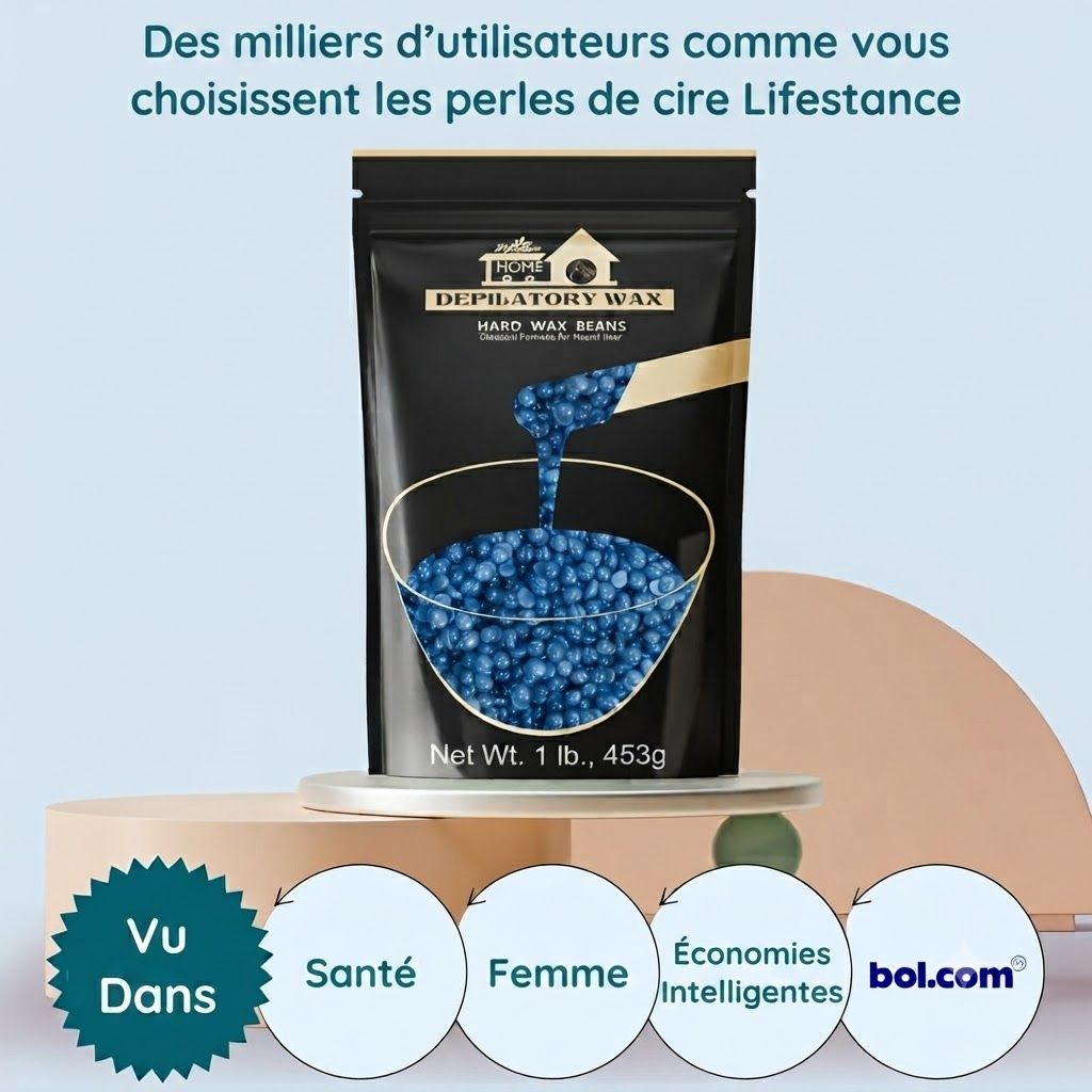 Sachet noir contenant des perles de cire bleue, 453g.