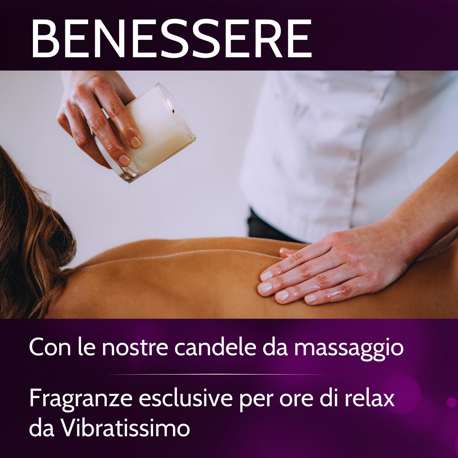 Massage van een persoon met een Vibratissimo massagekaars.