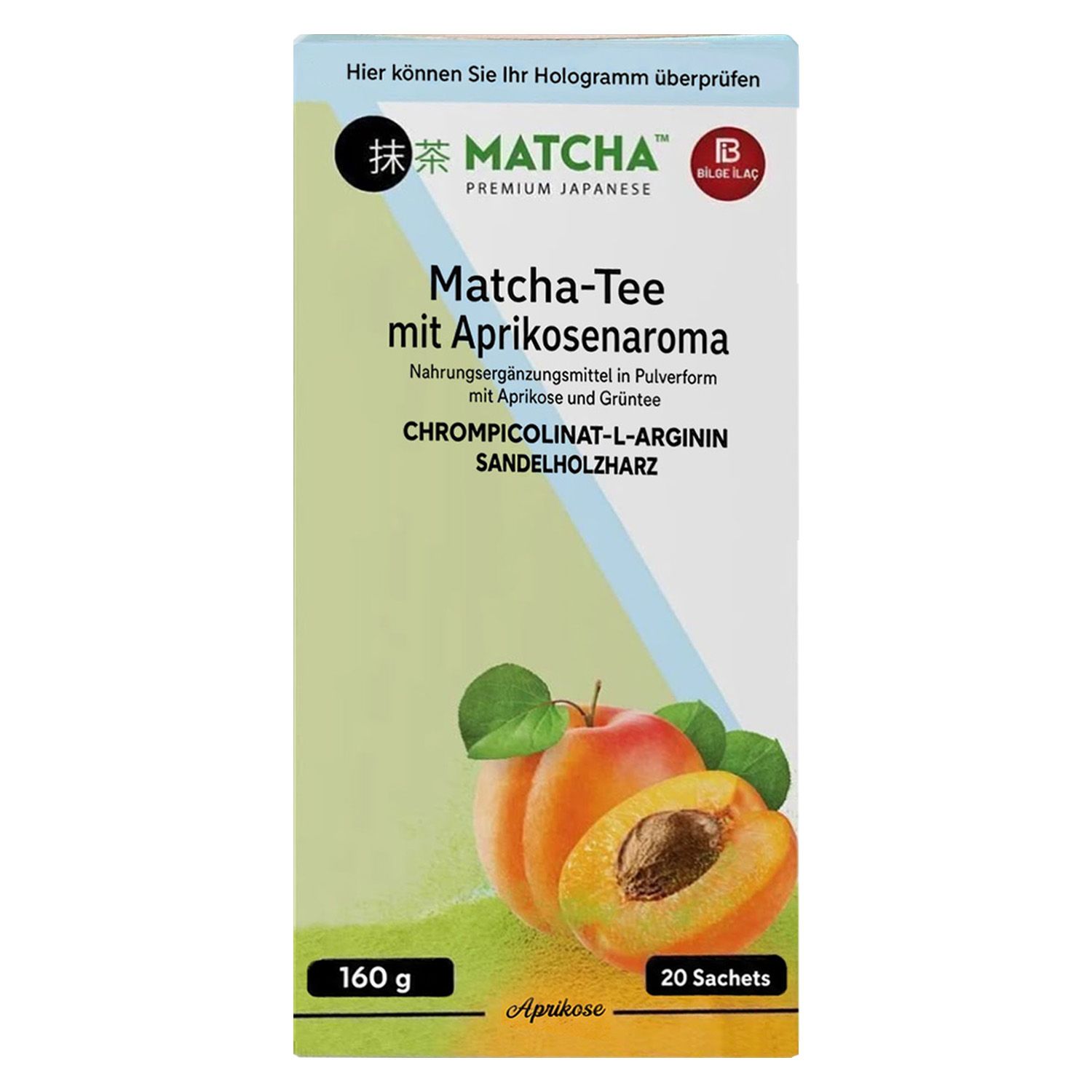 Bilge İlaç Thé Matcha à l'arôme d'abricot