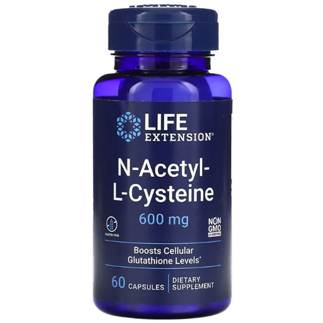 Life Extension N-Acetyl-L-Cystéine (NAC) 600 mg gélules. Complément alimentaire.