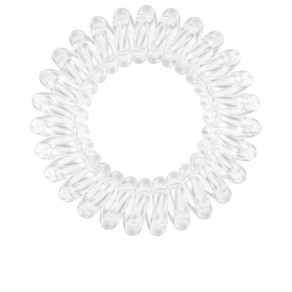 Élastique à cheveux transparent en spirale en plastique.