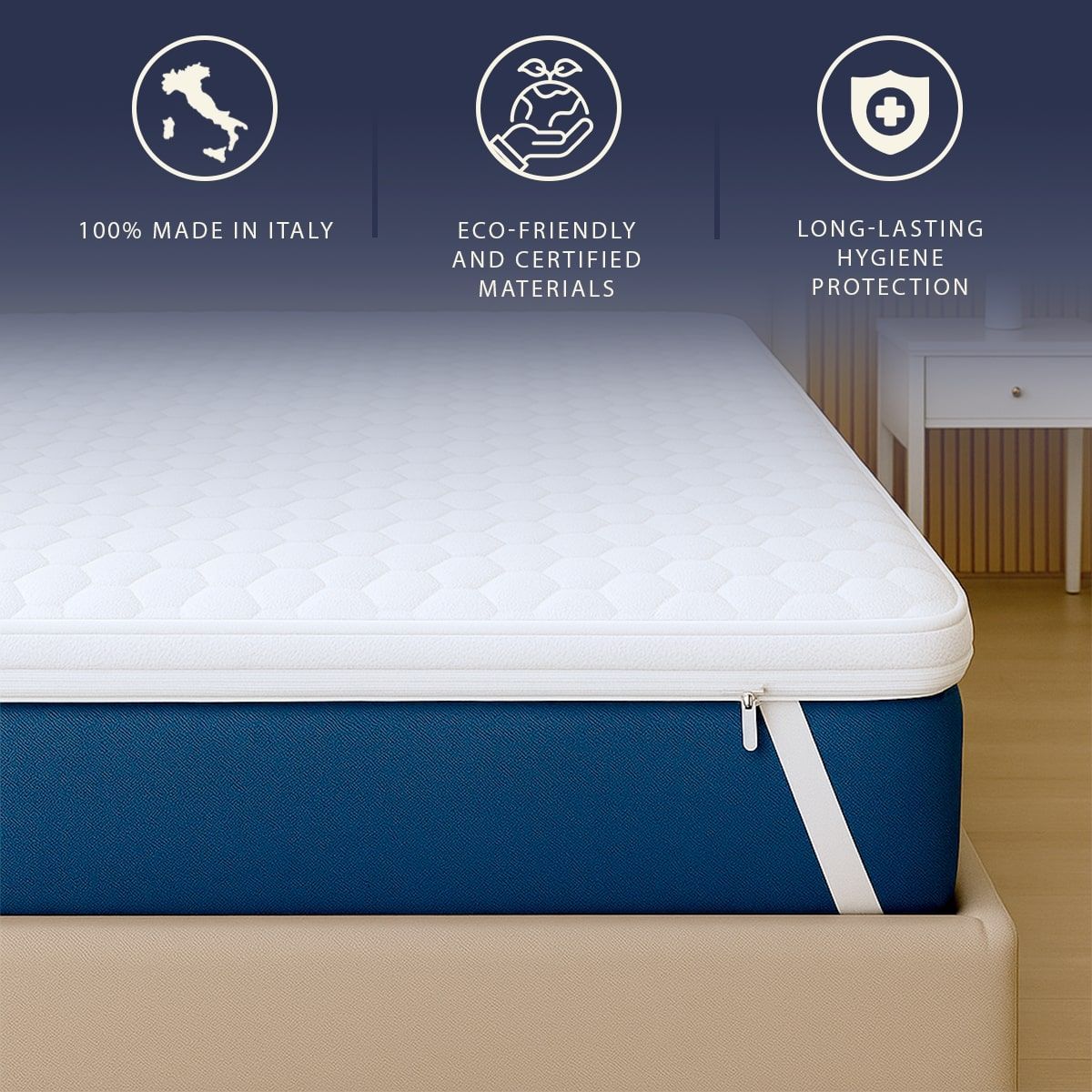 The White Stone Matras Topper 90x190 van Memory Foam met Hoogte 5 cm | Ademend en Hypoallergeen
