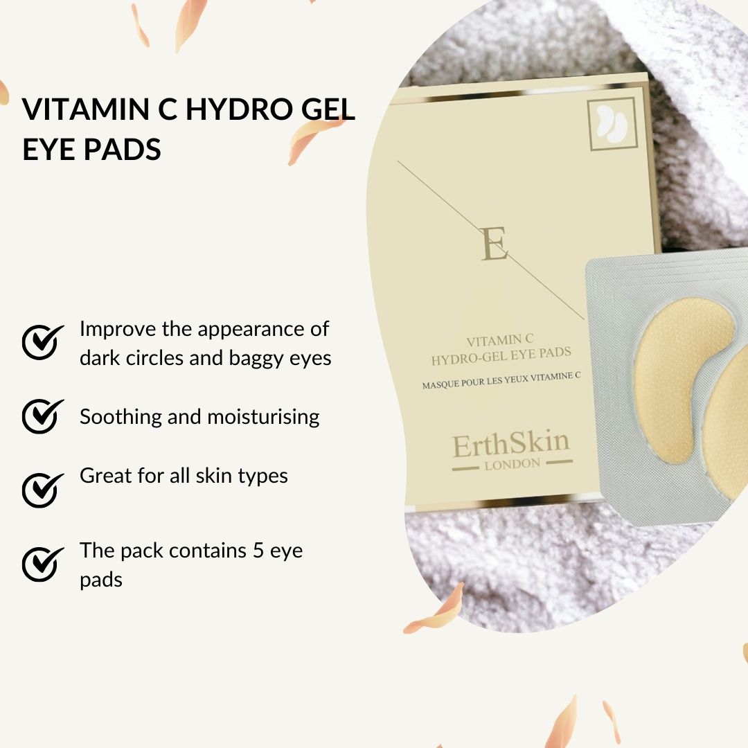 ErthSkin London Vitamine C Hydrogel Oogpads: 5 pads, voor donkere kringen en wallen.