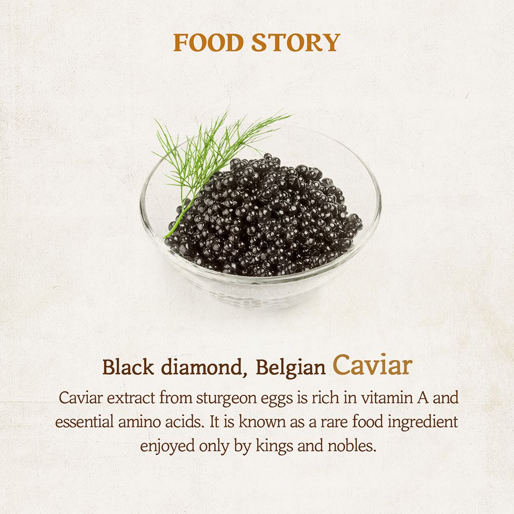 Bol de caviar et d'aneth. Texte : "Black diamond, Belgian Caviar".