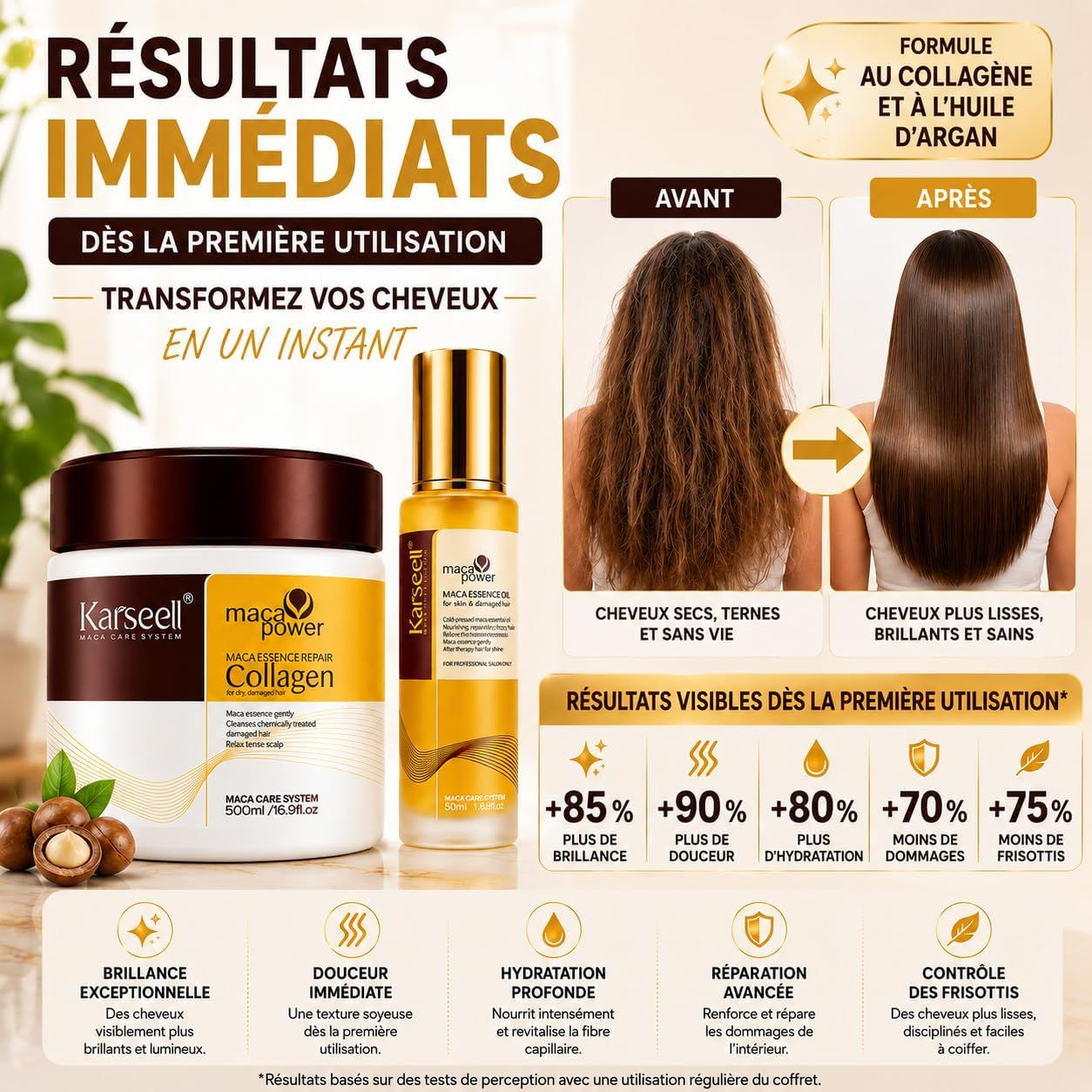 KARSEELL Coffret Capillaire : Masque au Collagène + Sérum à l’Argan