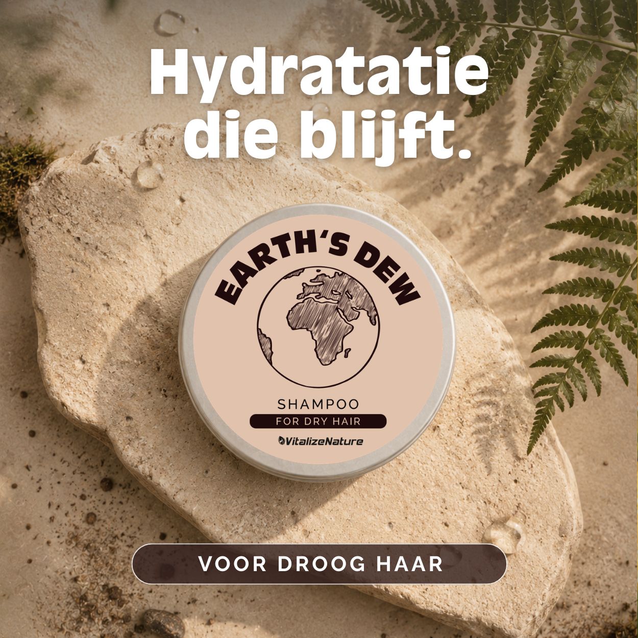 VitalizeNature Earth's Dew Shampoo Bar – Voor droog haar met ricinusolie