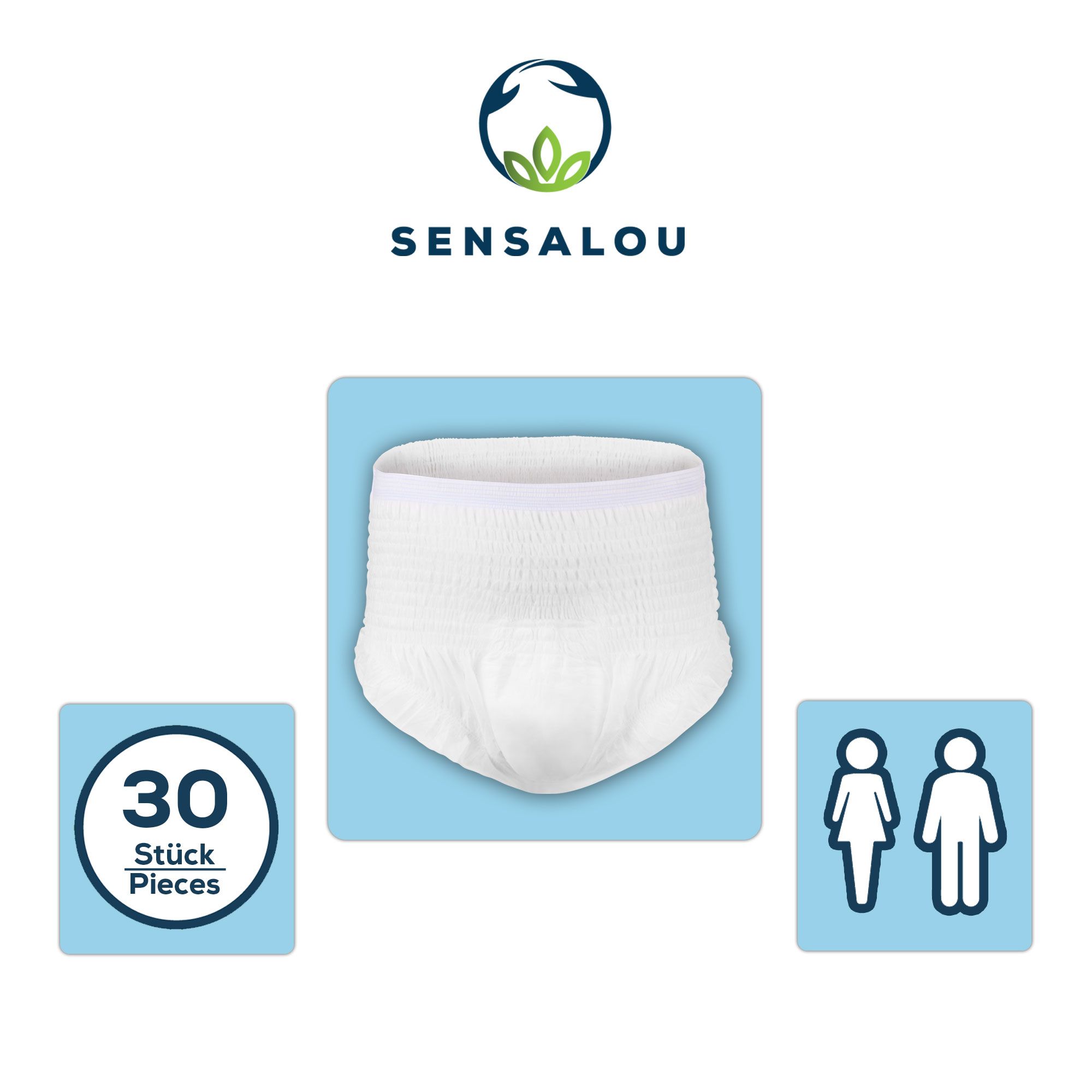 Sensalou Pantalon d'incontinence pour Adultes