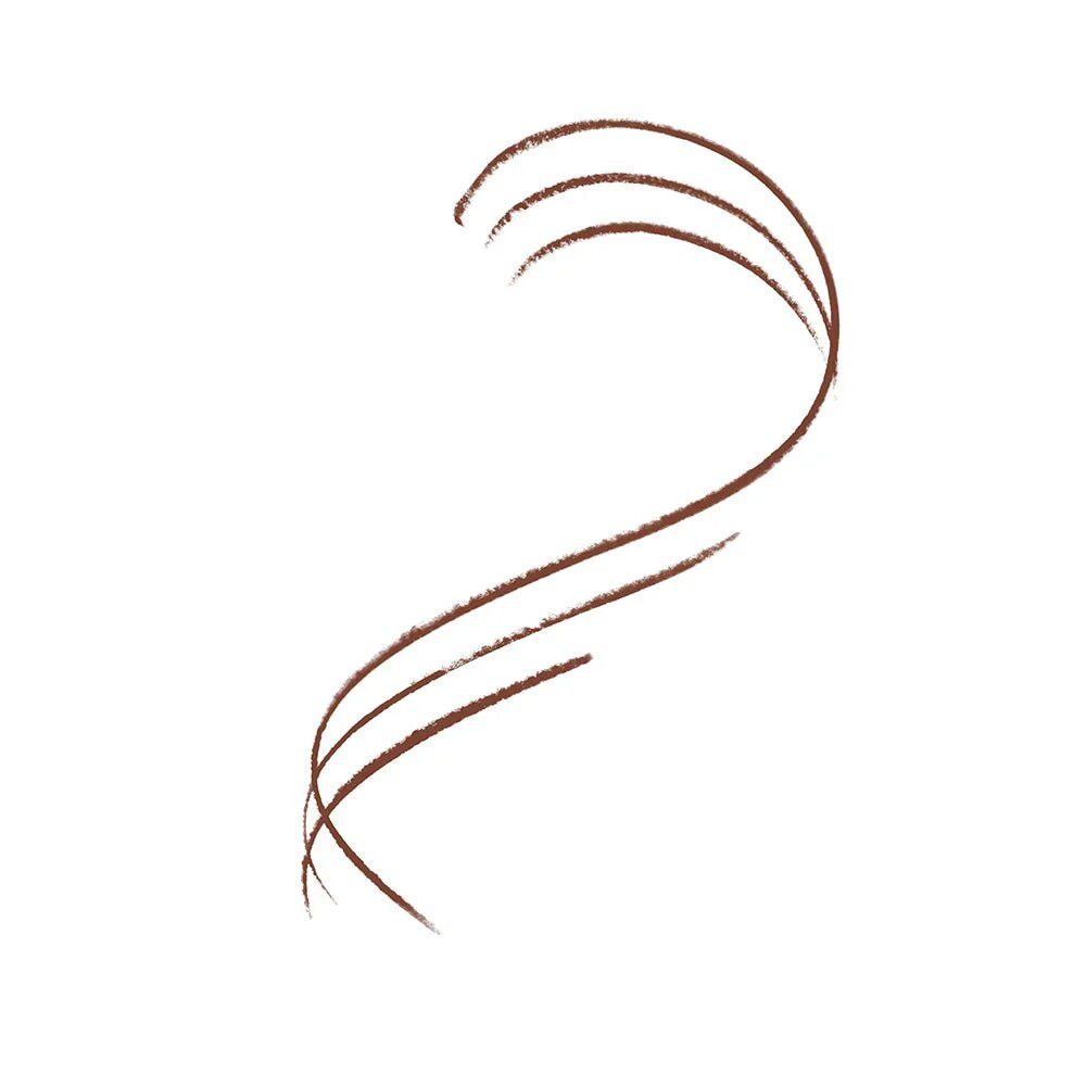 Trois lignes brunes incurvées, imitant la forme d'un sourcil.