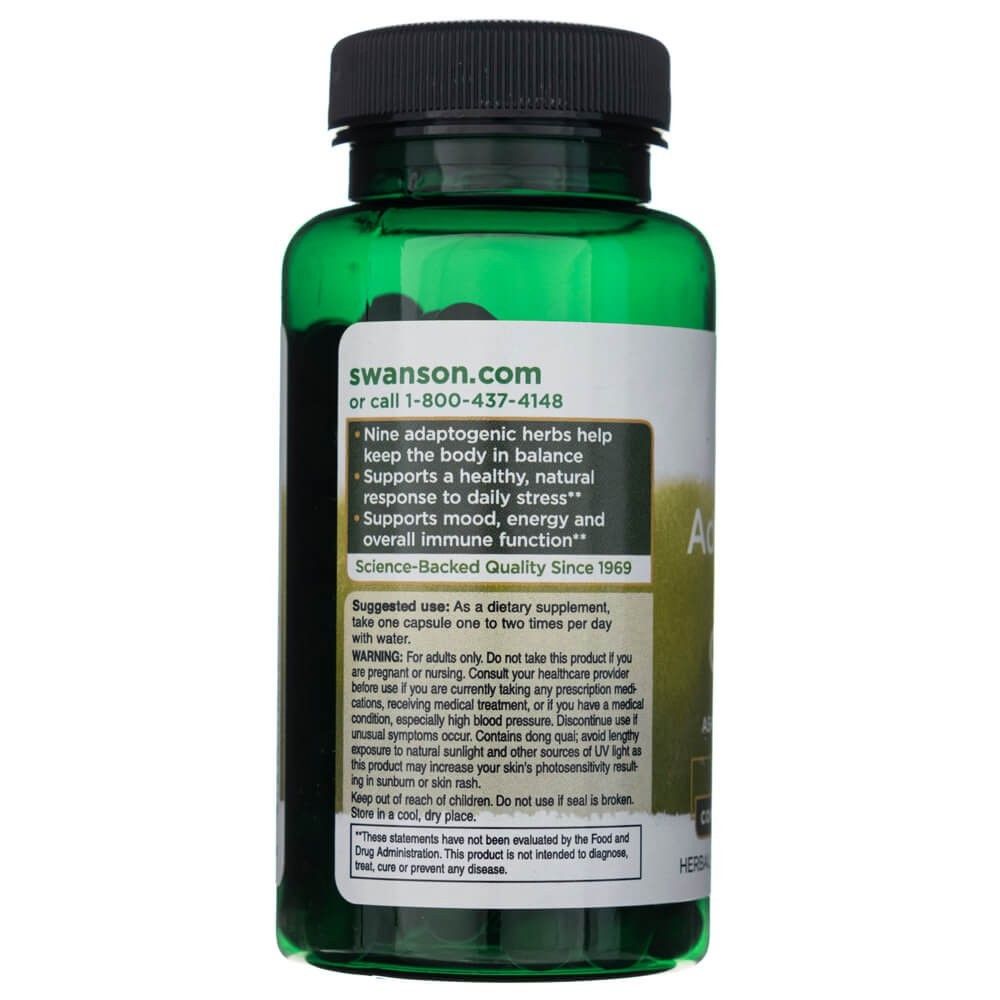 Bouteille de pilules verte avec un bouchon noir et une étiquette d'informations sur le produit.