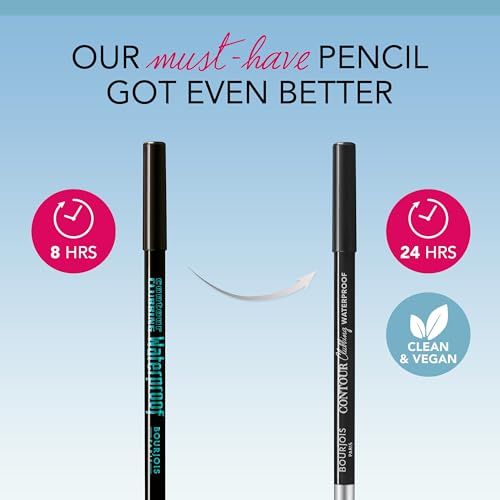 Deux crayons eye-liner, un noir, un vert. Logo "Clean & Vegan".