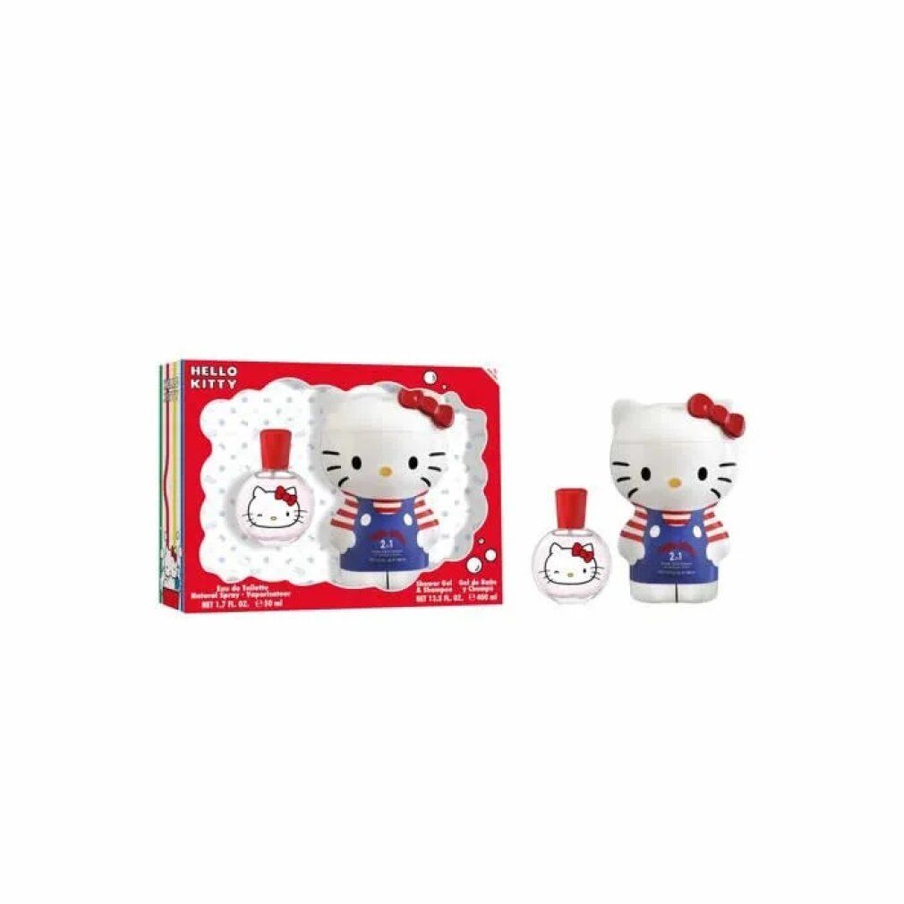 Hello Kitty geschenkset met Eau de Toilette en Douchegel & Shampoo, zijaanzicht.