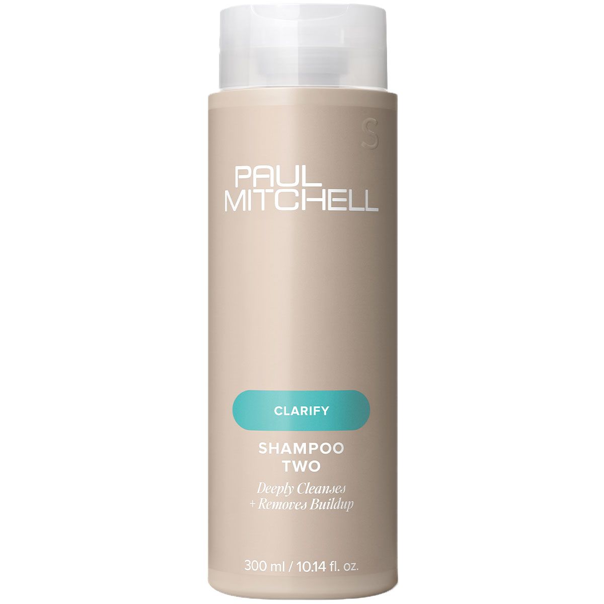 Paul Mitchell Clarify Shampoo Two, 300 ml. Flacon beige avec bouchon blanc.