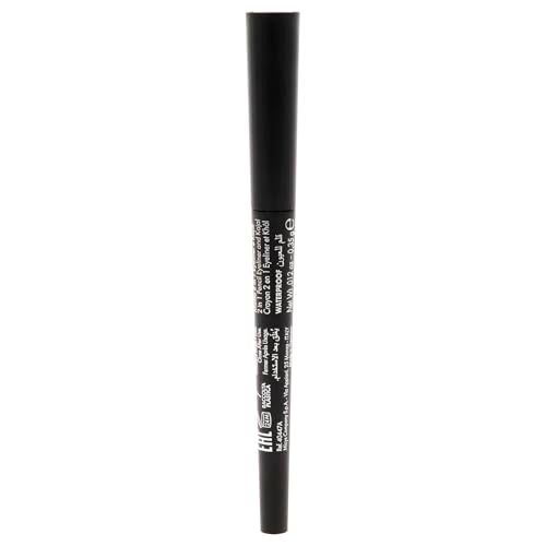 Zwart oogpotlood met witte tekst. Tekst: 2 in 1 Pencil and Kajal, Waterproof.