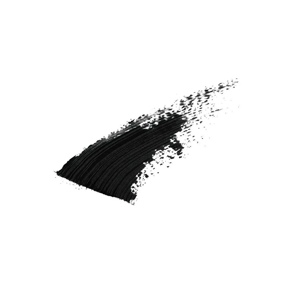 Trait de mascara noir sur fond blanc.