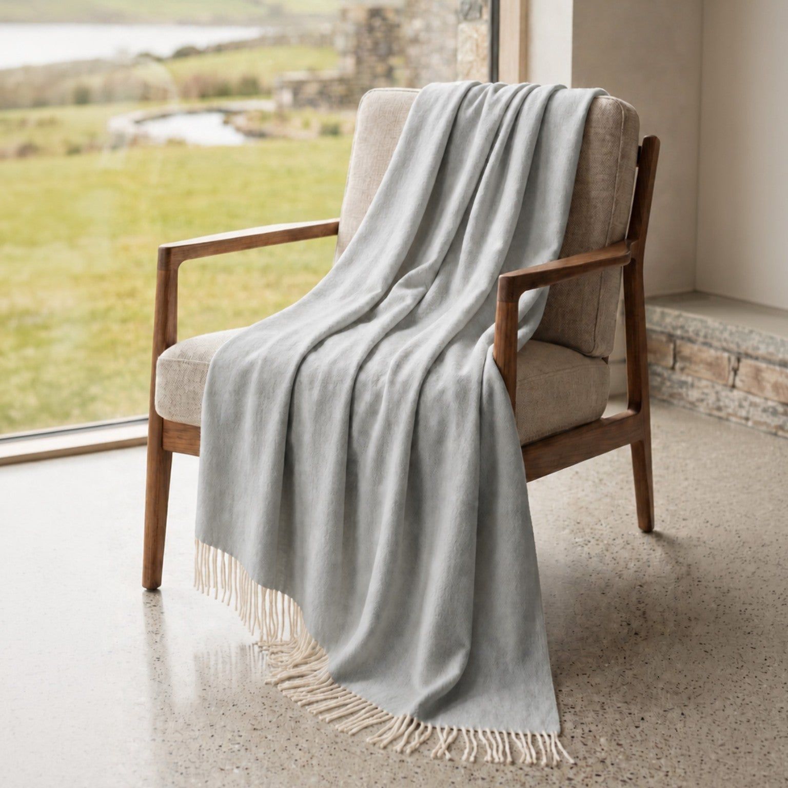 Werpdeken 130x170 cm Cotton Blend Lichtgrijs | Lichtgewicht Deken 250 g/m² voor Bank en Bed