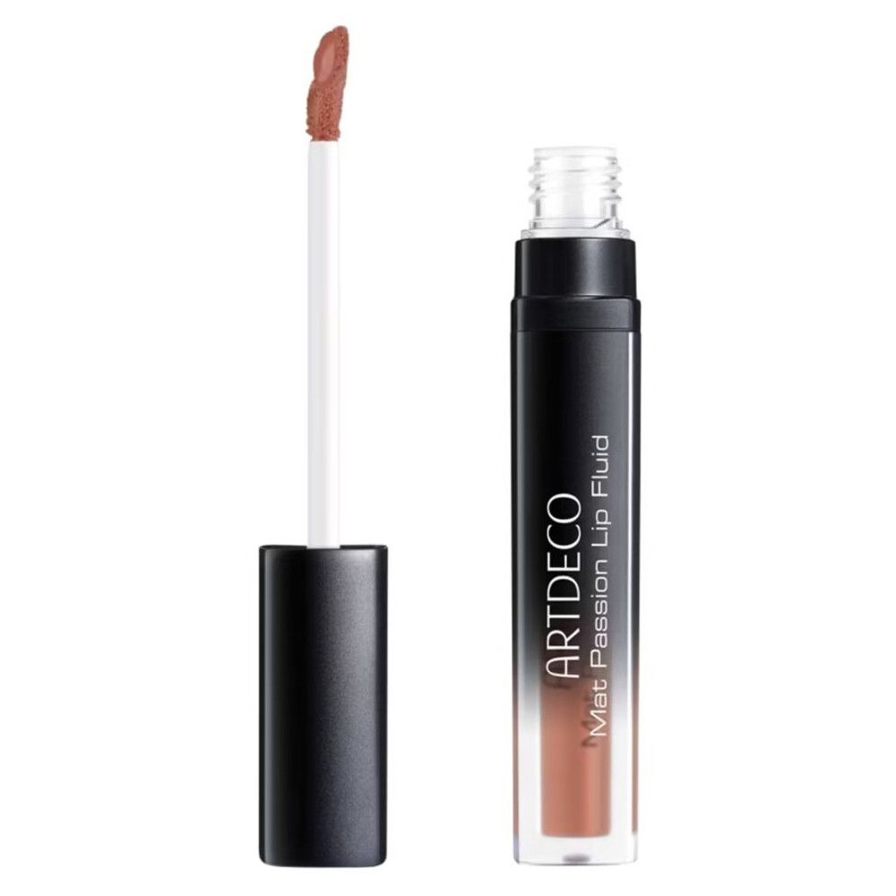 Artdeco Mat Passion Lip Fluid met applicator. Zwarte dop, transparante basis, productnaam zichtbaar.