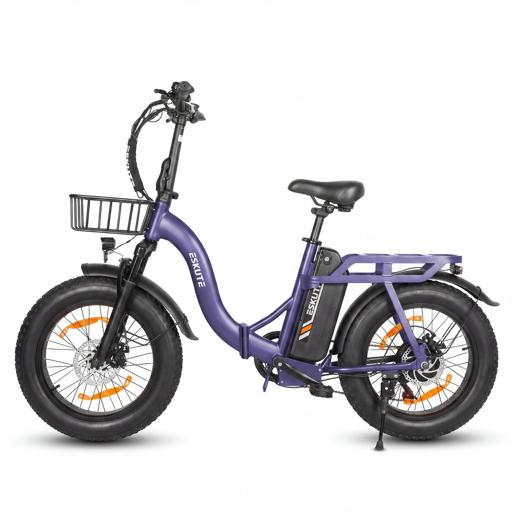 ESKUTE D202 Opvouwbare elektrische fiets met voormand, 48V 20,8Ah