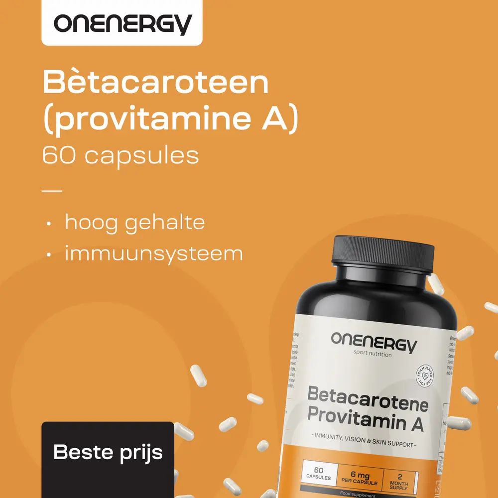 Potje OnEnergy Bèta-caroteen (provitamine A), 60 capsules, ondersteunt immuunsysteem, zicht, huid.