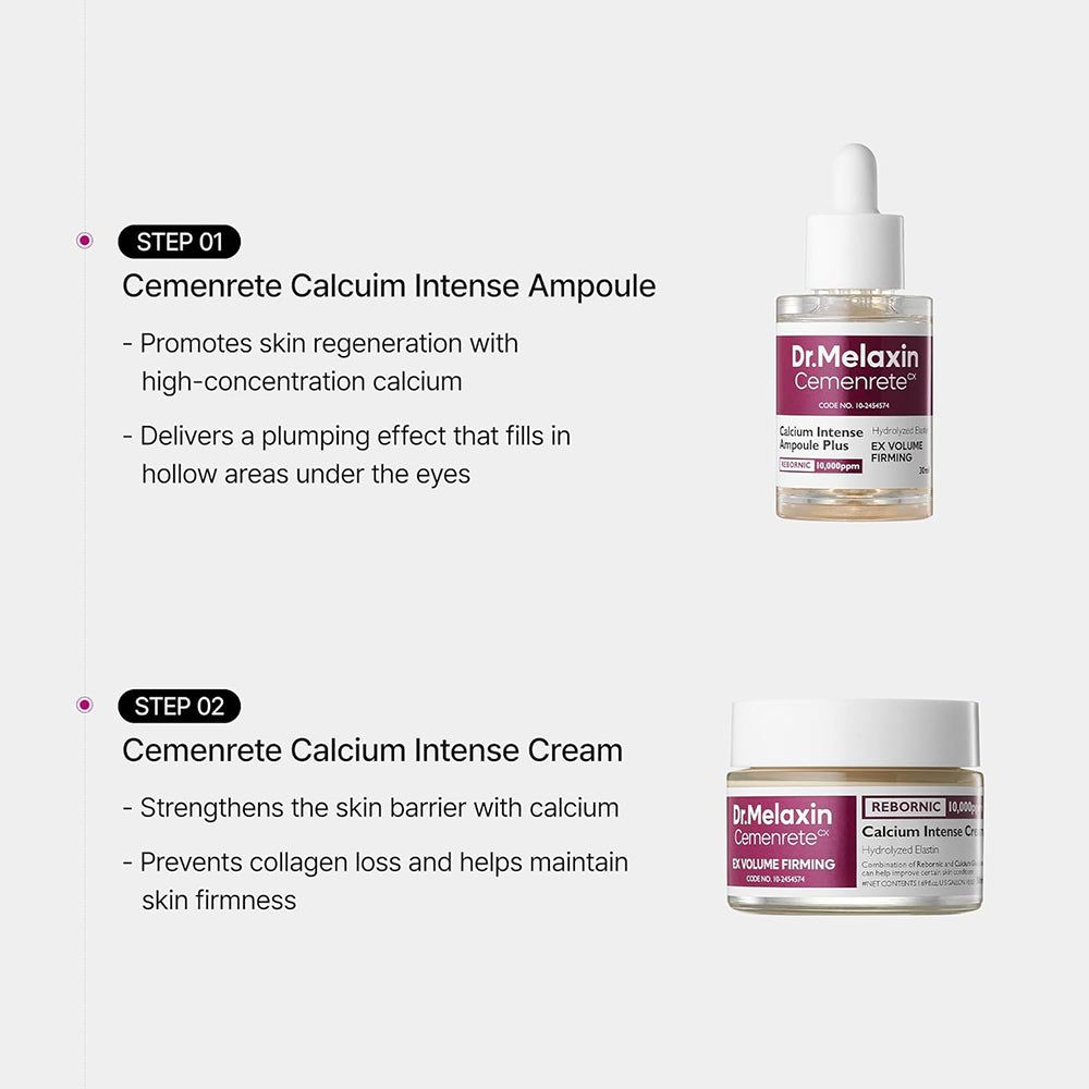 Dr. Melaxin Cemenrete Calcium Intense Cream en Dr. Melaxin Cemenrete Calcium Intense Ampoule.