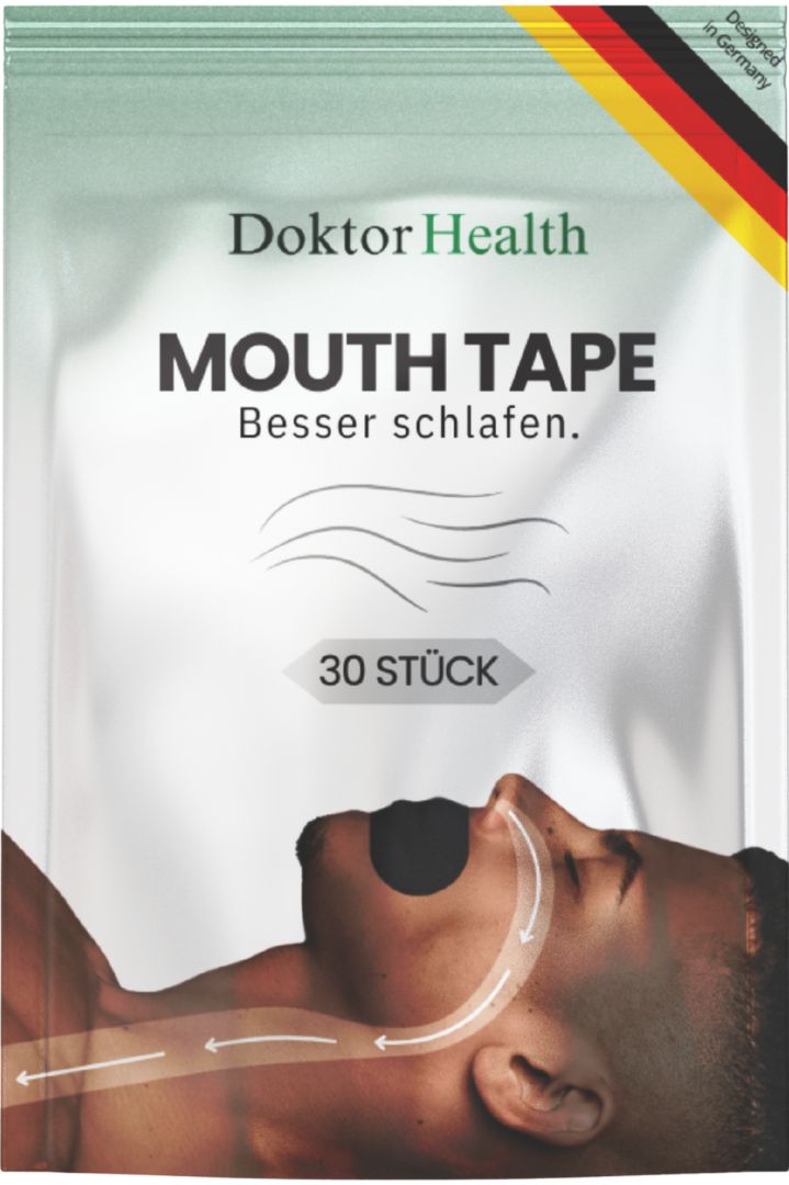Verpakking van Doktor Health Mouth Tape. Bevat 30 stuks. Productnaam en logo duidelijk zichtbaar.