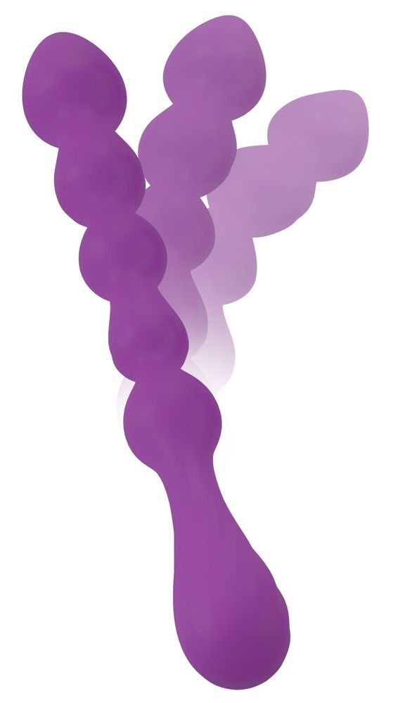 Bâton de massage violet à perles avec dégradés de couleur.