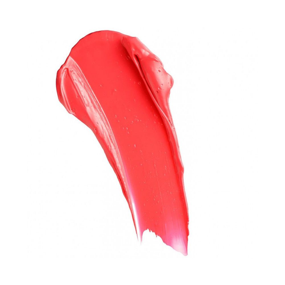 Échantillon de gloss à lèvres rouge sur fond blanc. Texture brillante.