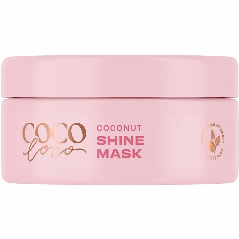 Roze pot Coco Loco, Coconut Shine Mask. Vegan en dierproefvrij.