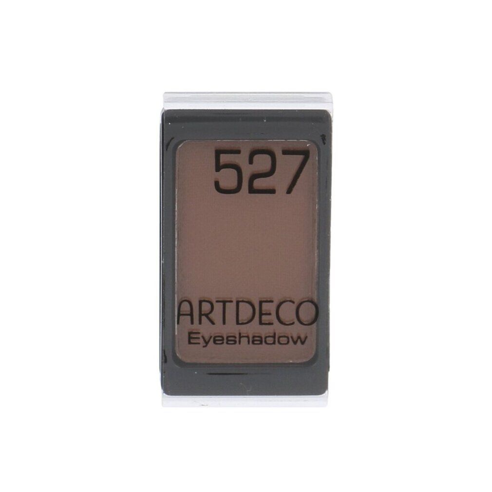Bruine oogschaduw met de tekst 527 en ARTDECO Eyeshadow in een zwarte verpakking.