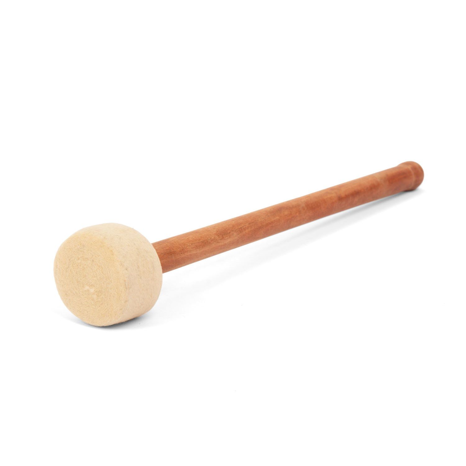 Vilten klopper met houten handvat, lichte vilten kop.