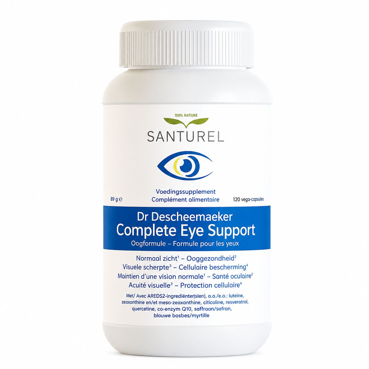 Santurel Complete Eye Support – Citicoline, Lutéine, Zéaxanthine, Méso-zéaxanthine & Myrtille