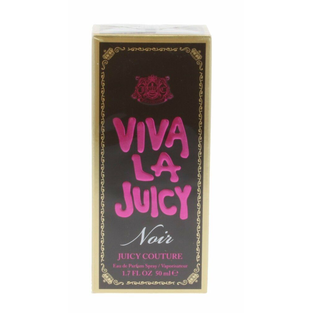 Verpakking van Viva La Juicy Noir Eau de Parfum voor dames, 50 ml.