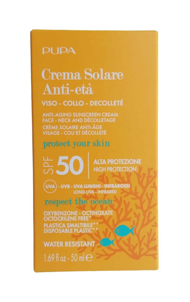 Pupa Anti Aging Sunscreen Cream Gezicht-Nek en Décolleté SPF 50 | Rijpere huid