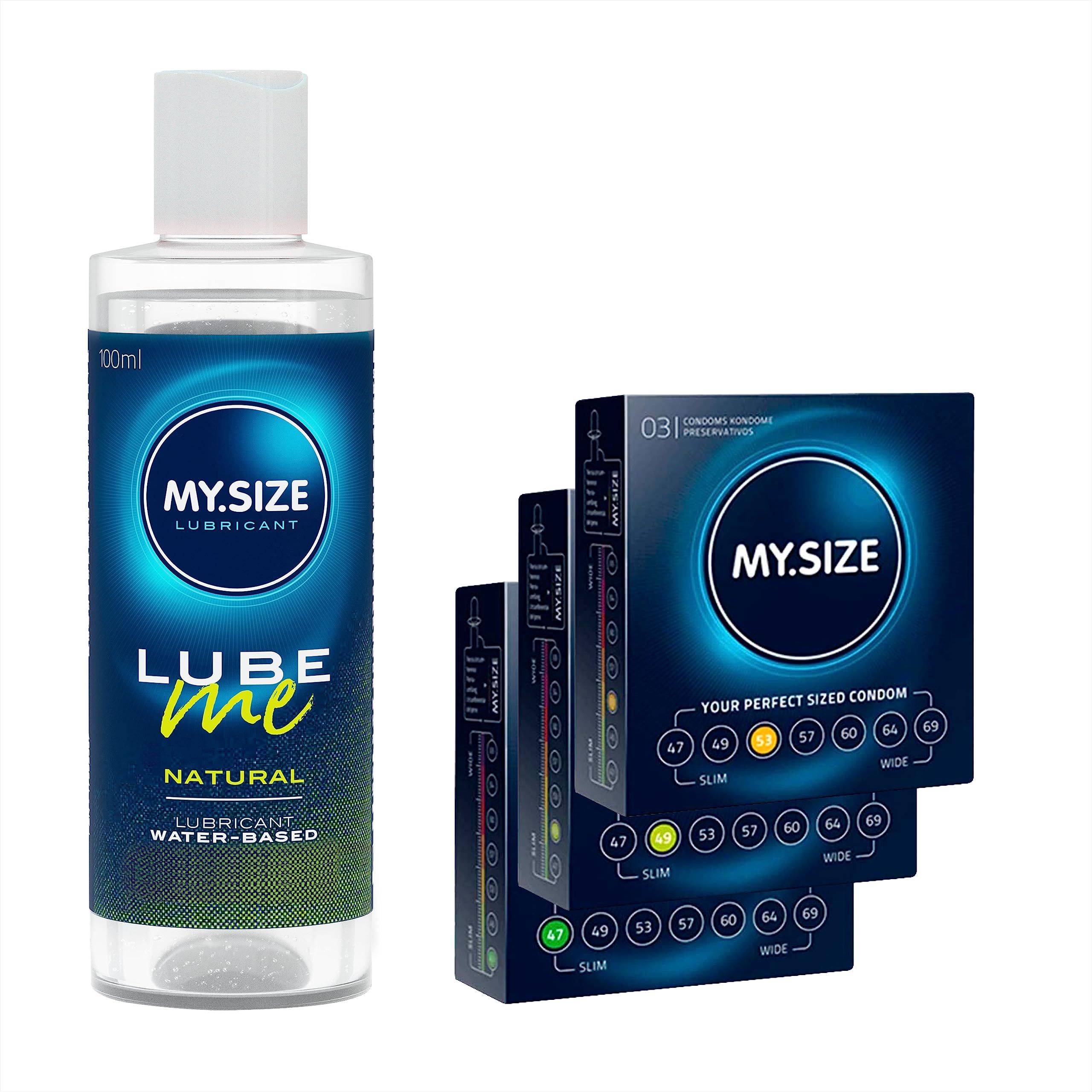 MY.SIZE Préservatifs + LUBE ME Natural Set
