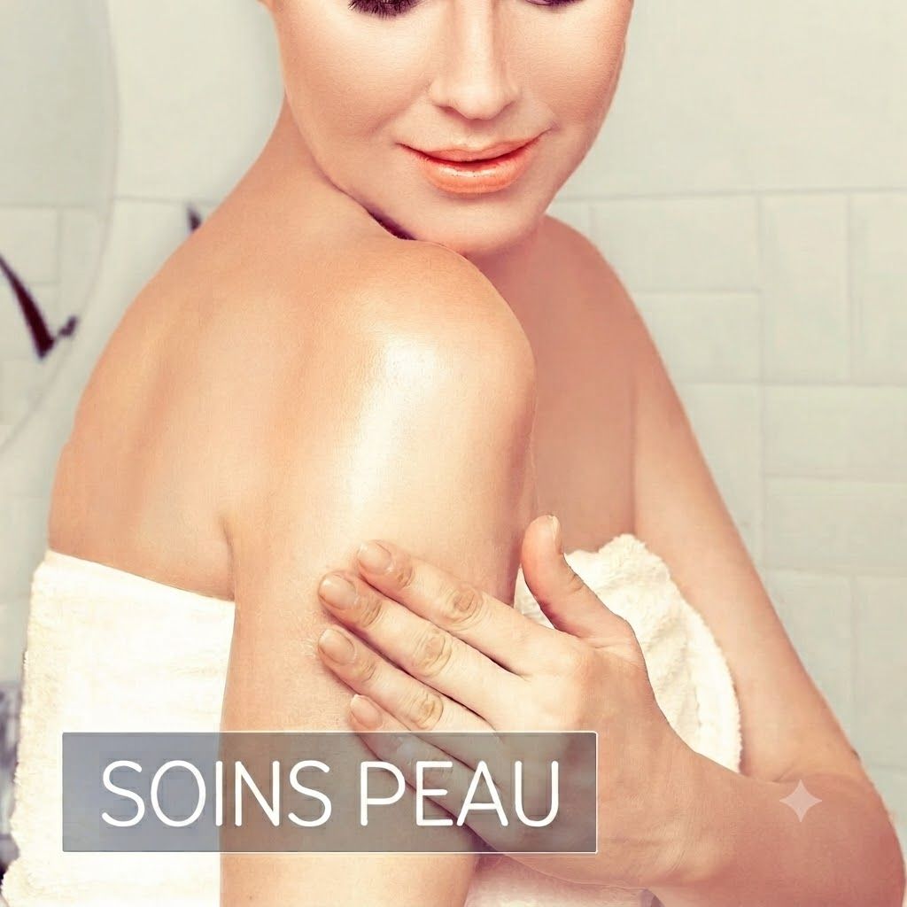 Femme appliquant un soin pour la peau sur son épaule.