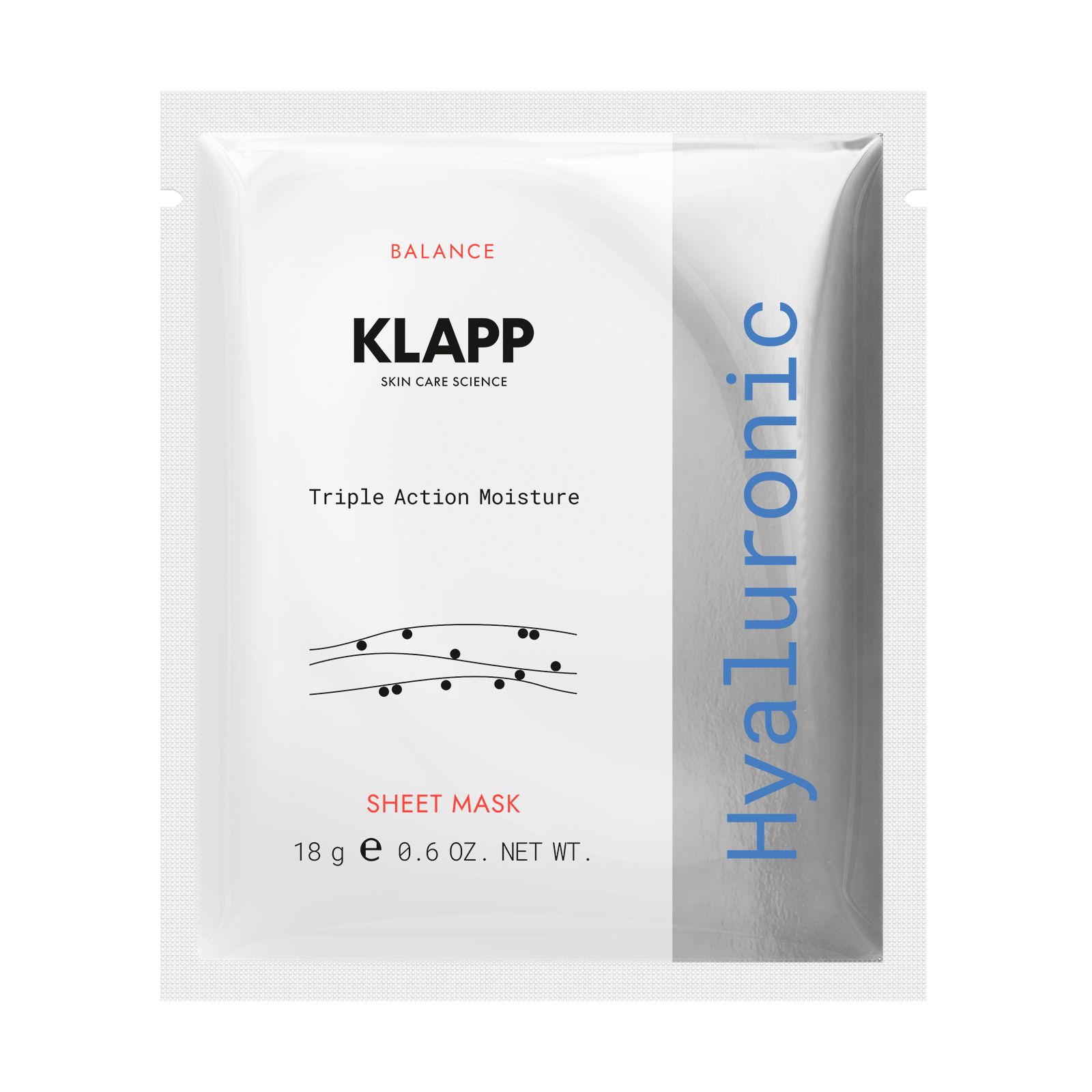 KLAPP Hyaluronic Sheet Mask, 18g.