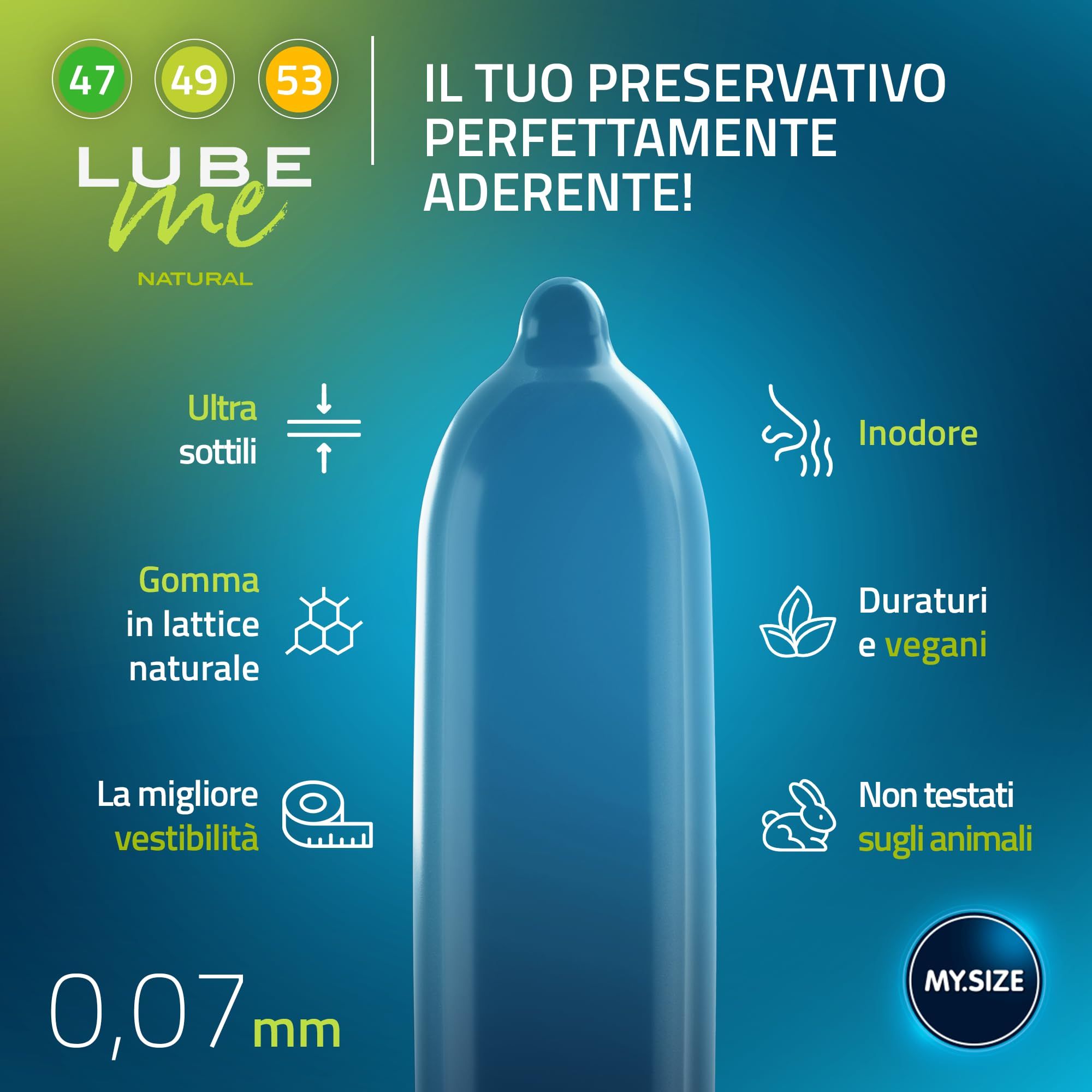 MY.SIZE Préservatifs + LUBE ME Natural Set