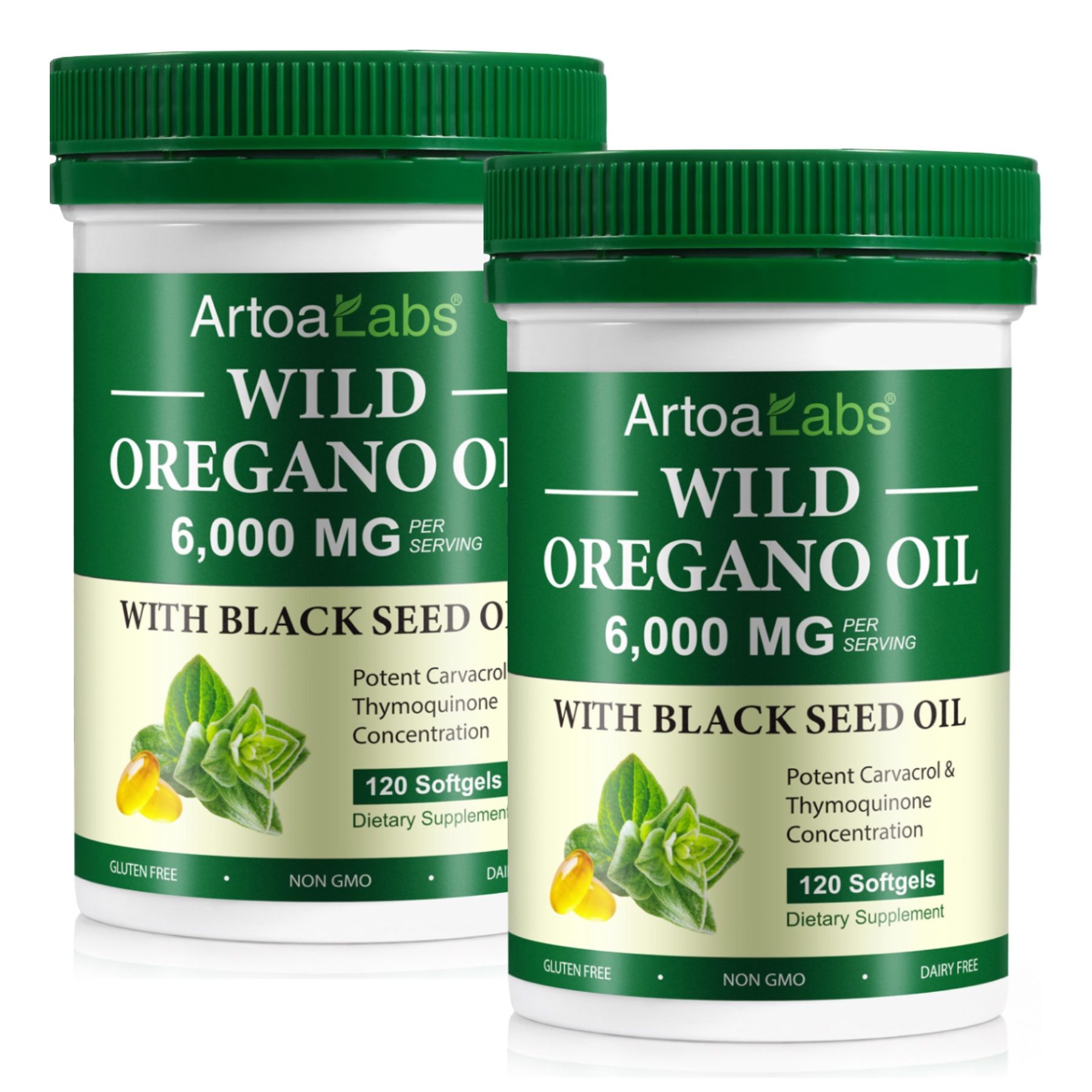P-beauty Wilde Oregano-olie 6000 mg Zwarte Komijnolie Carvacrol Thymochinon