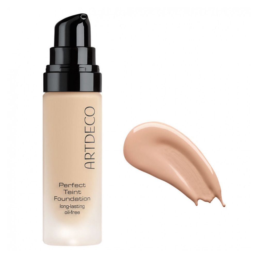 Flacon Artdeco Perfect Teint Foundation avec pompe. Échantillon de couleur. Sans huile. Liquide beige clair.
