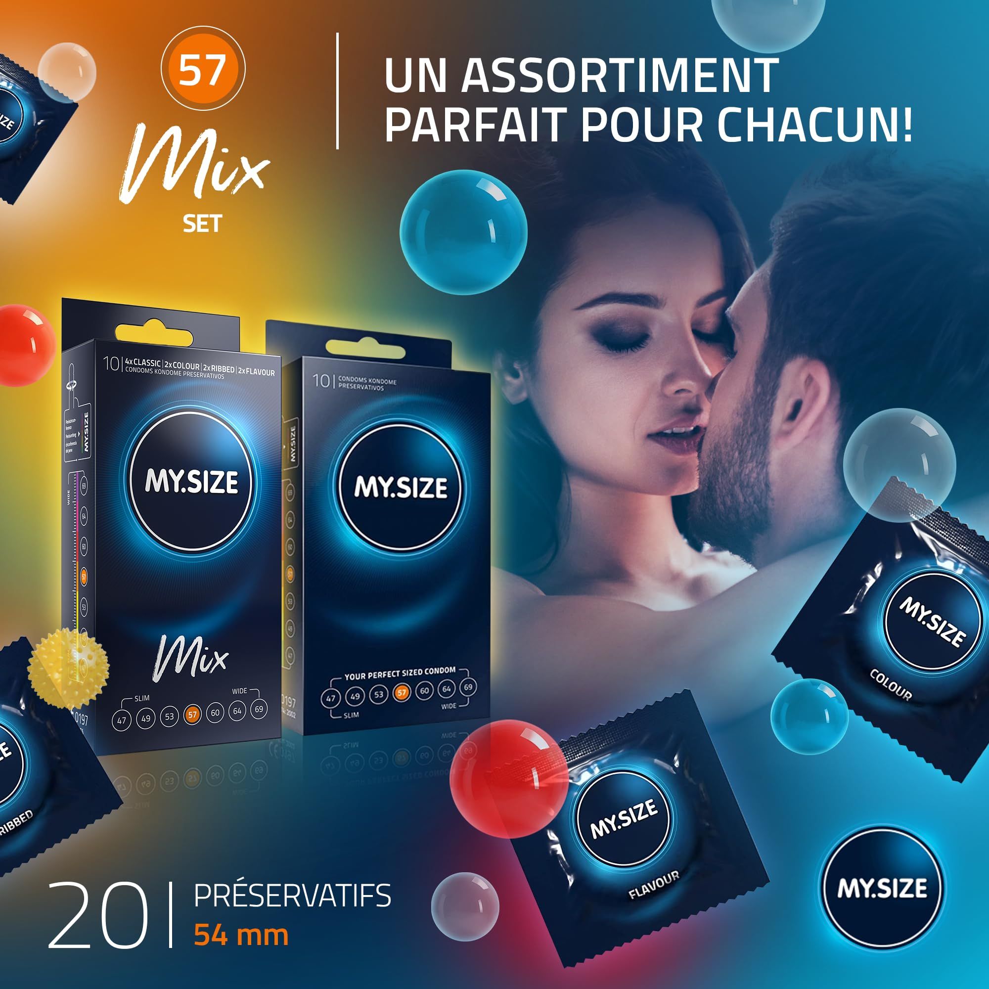 MY.SIZE Mix Préservatif Set Taille 4 57mm