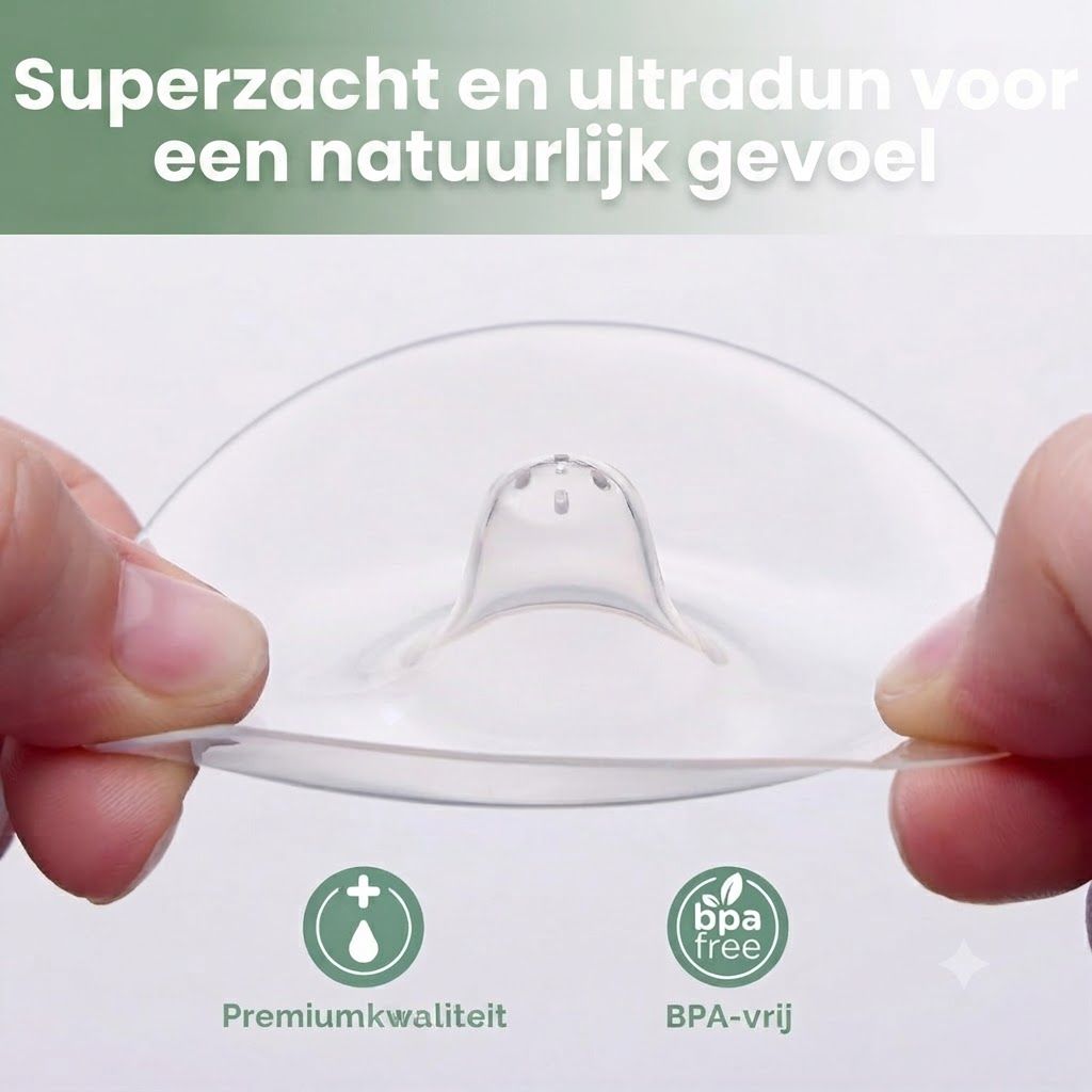 Transparante siliconen tepelbeschermers, BPA-vrij, met ventilatiegaatjes.