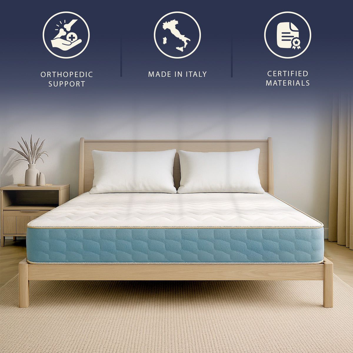 The White Stone Orthopedisch Matras 80x190 cm Hoogte 21 cm | Ergonomisch en Ademend