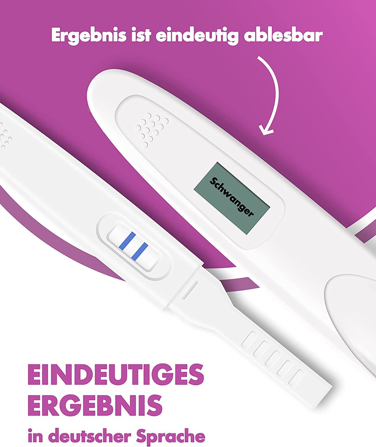 Test de grossesse numérique One+Step avec affichage clair "enceinte" / "pas enceinte"