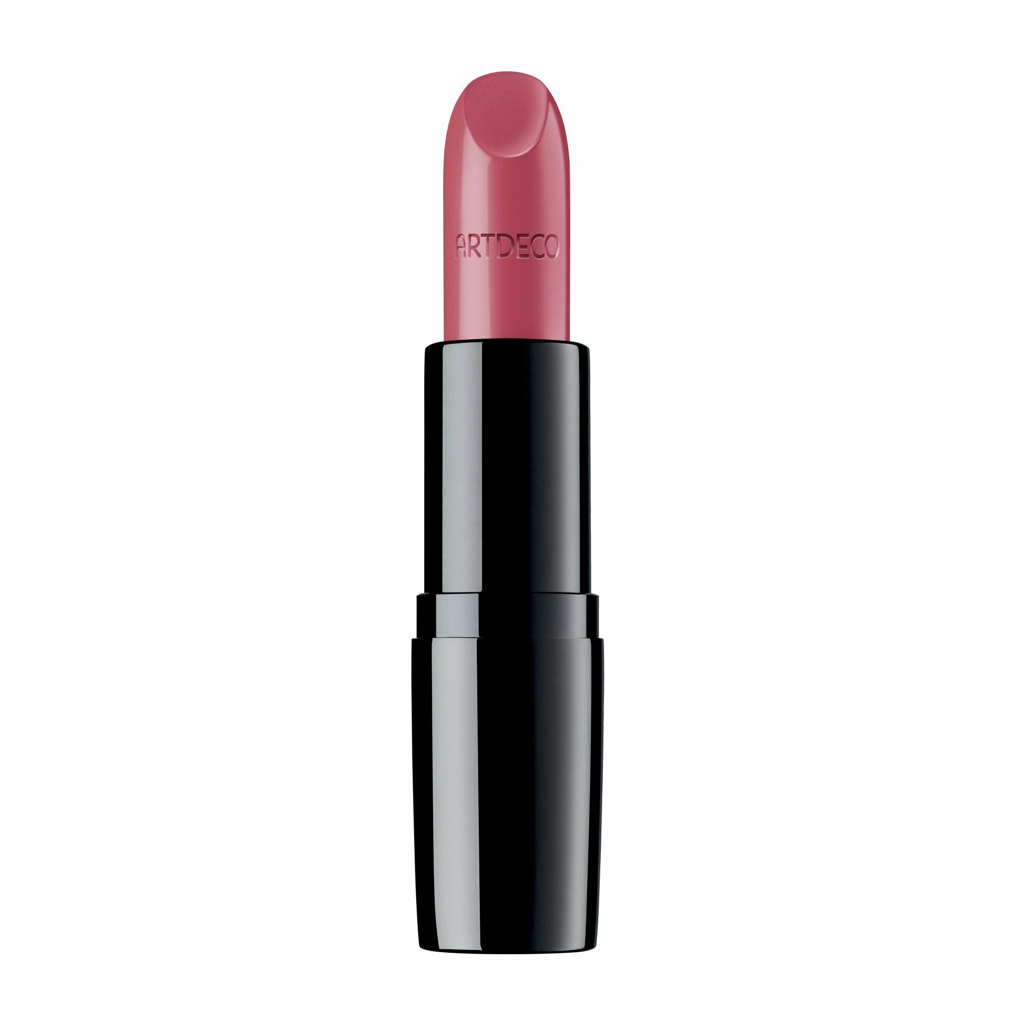 Roze lipstick met zwarte huls. De tekst Artdeco is zichtbaar.