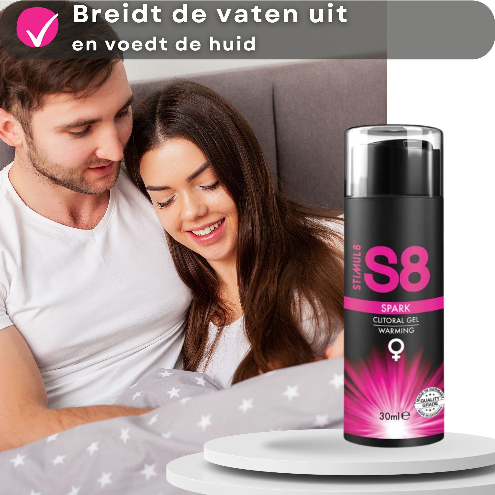 S8 Spark Clitoraal Gel Warming, 30ml flesje.