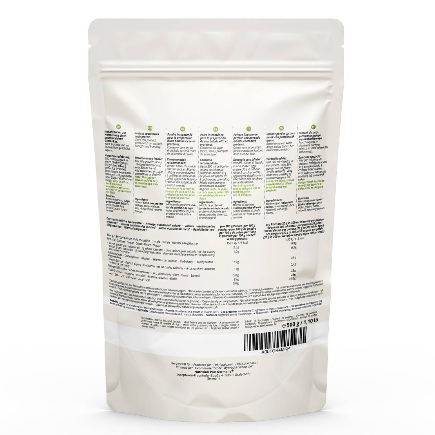 nutri+ Natures Protéine en poudre 500 g - protéines sans édulcorant