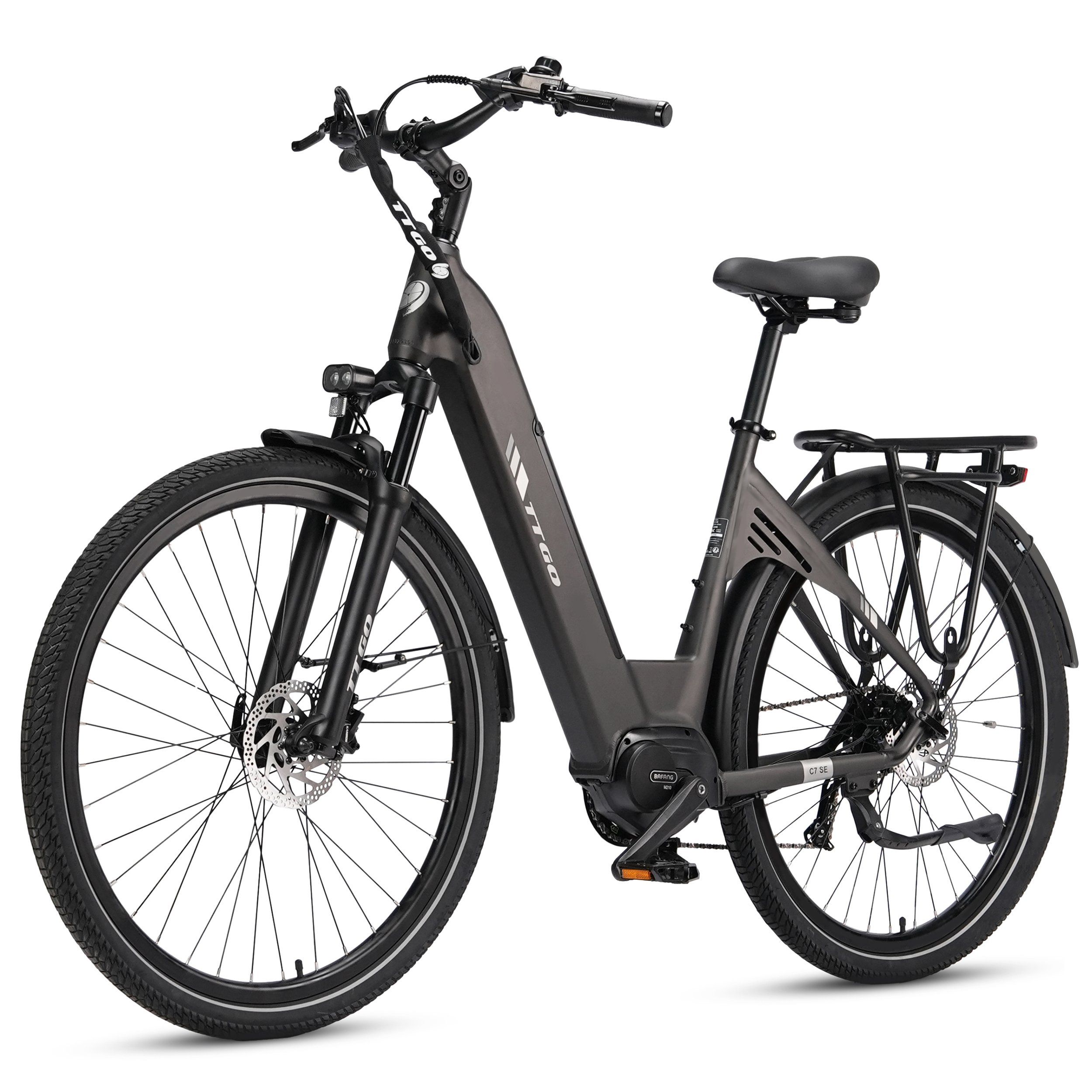 TTGO C7 SE Vélo électrique, 36 V 18 Ah, grande autonomie, avec moteur central Bafang