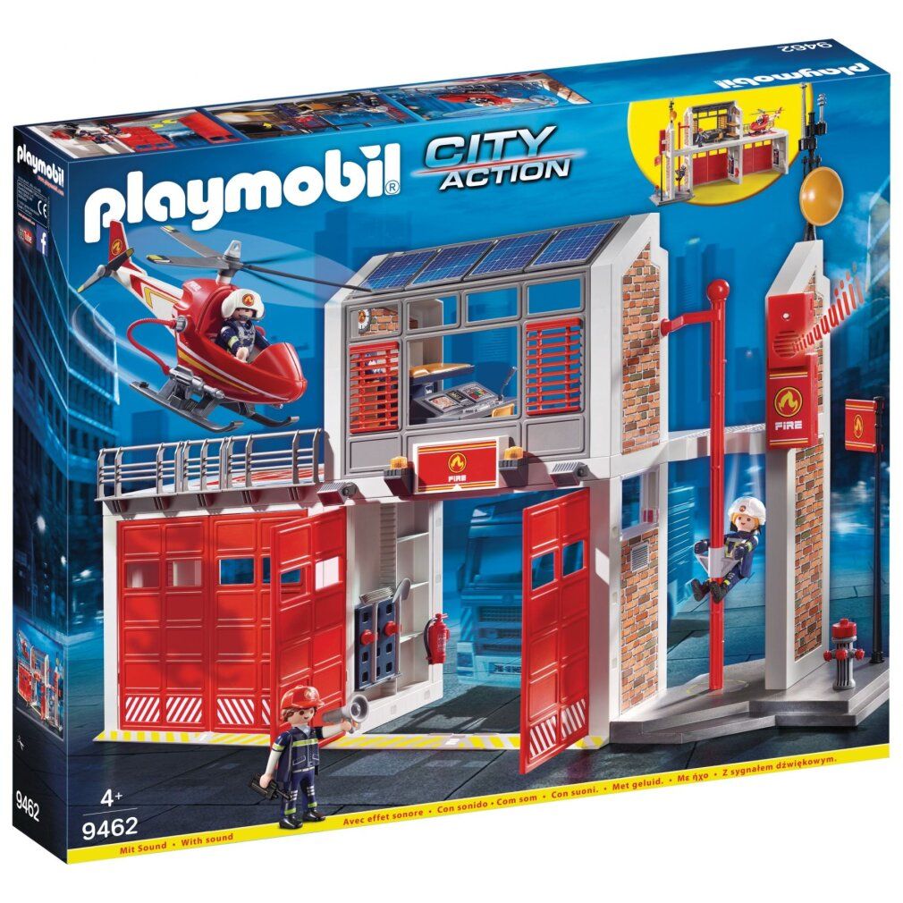 playmobil 9462 City Action Grande caserne de pompiers, jeu de construction (avec alarme incendie)