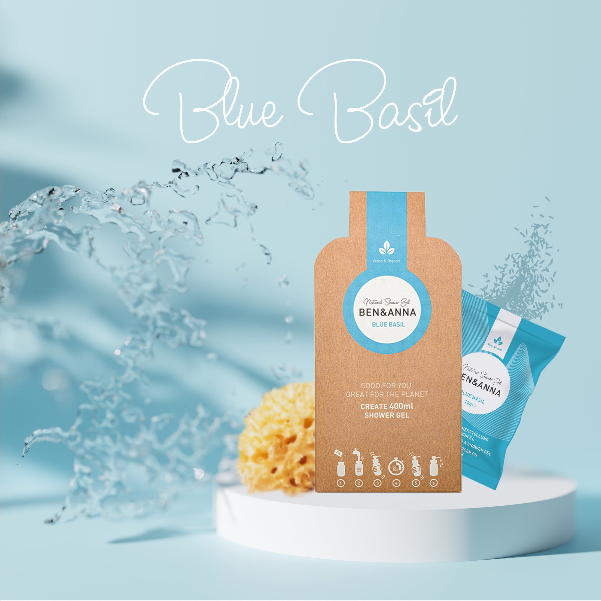 Ben & Anna - Flocons de gel douche - Basilic Bleu